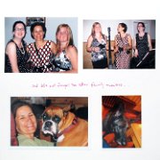 IMG_2180aSmall Julia and Crystal, and their respective best woman's friends Dory do Da the ain't no rocket science going on dog and Clove the paranoid schizo freakazoid dog.