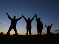 Fun au coucher du soleil.