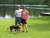 Lynn with Johnny and his friendly companion.